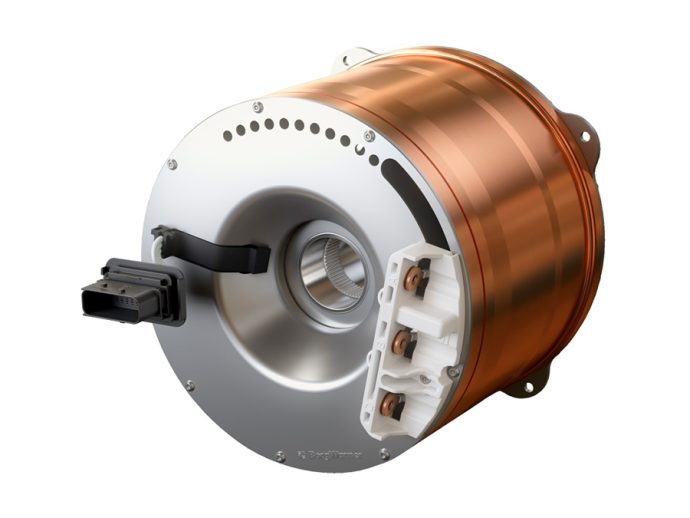 BorgWarner motor eléctrico HVH250 seleccionado para accionar eje electrónico de un cliente europeo de camiones comerciales ligeros