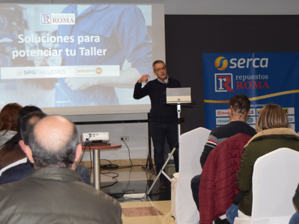 Carlos Palancar del Grupo Serca presenta soluciones a los talleres de Repuestos Roma
