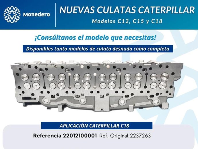 Monedero nuevas culatas para motores Caterpillar C18, C15 y C12